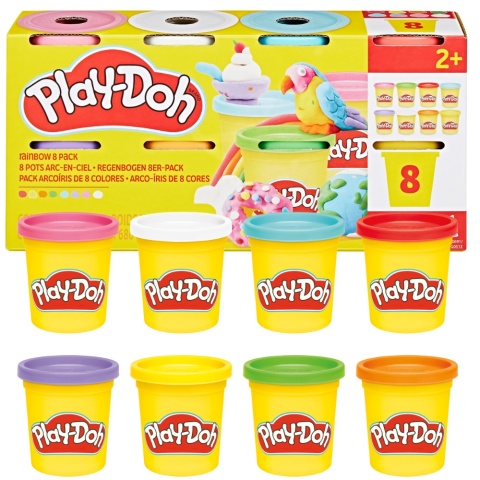 Play-Doh CIASTOLINA tęczowe kolory 8 tub zestaw uzupełniający 680 g