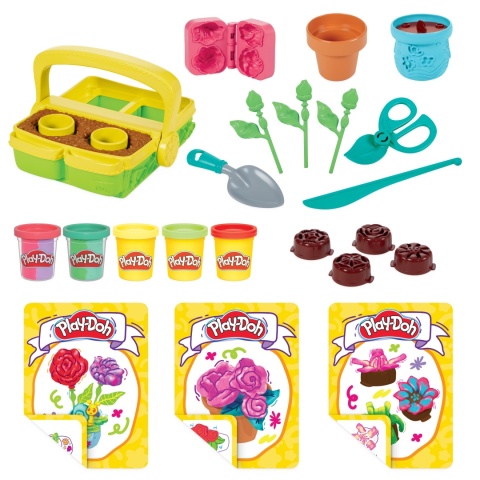 Play-Doh Kwitnące Kwiaty CIASTOLINA zestaw ogrodowy 5 tub akcesoria