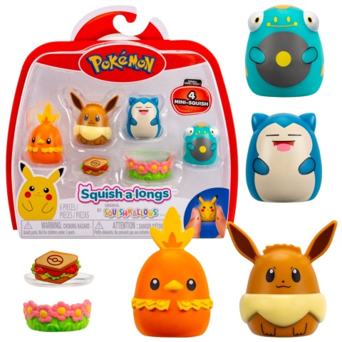 SQUISHMALLOWS POKEMON Zestaw Figurek Eevee Snorlax Bellibolt Torchic Figurka