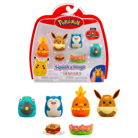 SQUISHMALLOWS POKEMON Zestaw Figurek Eevee Snorlax Bellibolt Torchic Figurka
