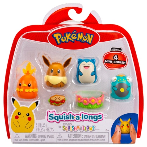 SQUISHMALLOWS POKEMON Zestaw Figurek Eevee Snorlax Bellibolt Torchic Figurka