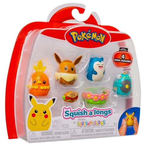 SQUISHMALLOWS POKEMON Zestaw Figurek Eevee Snorlax Bellibolt Torchic Figurka
