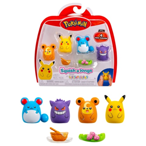 SQUISHMALLOWS POKEMON Zestaw Figurek Pikachu Gengar Teddiursa Marill Figurka
