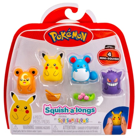 SQUISHMALLOWS POKEMON Zestaw Figurek Pikachu Gengar Teddiursa Marill Figurka
