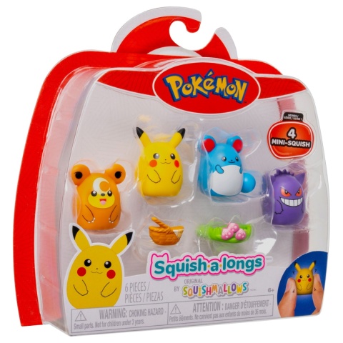 SQUISHMALLOWS POKEMON Zestaw Figurek Pikachu Gengar Teddiursa Marill Figurka