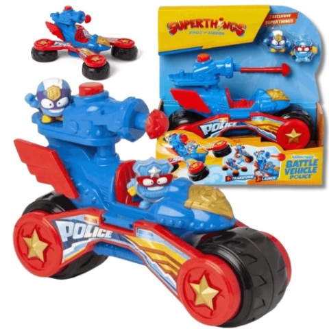 SUPERTHINGS Kazoom Power Pojazd POLICJA 2 figurki Battle Vehicle zestaw