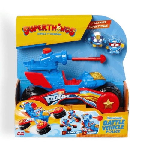 SUPERTHINGS Kazoom Power Pojazd POLICJA 2 figurki Battle Vehicle zestaw