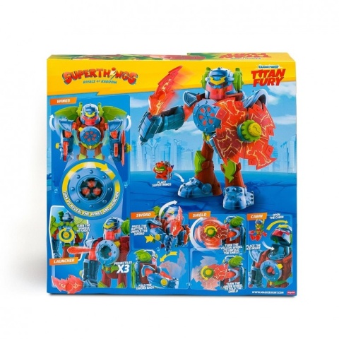 SUPERTHINGS TITAN FURY mega robot Kid Fury figurka miecz tarcza wyrzutnia