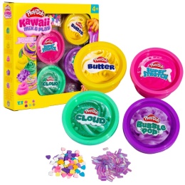 Zestaw PLAY-DOH KAWAII MASA PLASTYCZNA 4 KOLORY sensoryczny kreatywny slime do zabawy