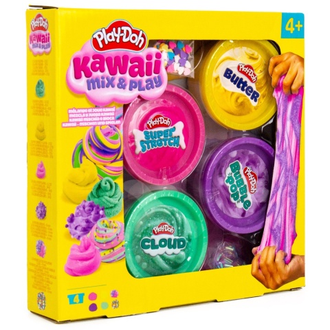 Zestaw PLAY-DOH KAWAII MASA PLASTYCZNA 4 KOLORY sensoryczny kreatywny slime do zabawy