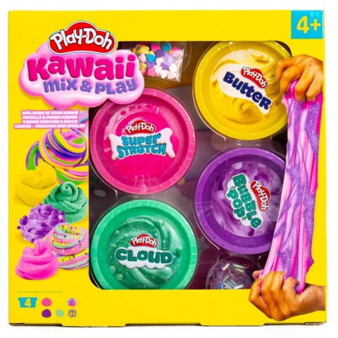 Zestaw PLAY-DOH KAWAII MASA PLASTYCZNA 4 KOLORY sensoryczny kreatywny slime do zabawy