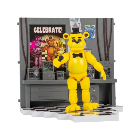 FNAF GOLDEN FREDDY figurka 13 cm z biurem Office Set ruchoma JUMPSCARE