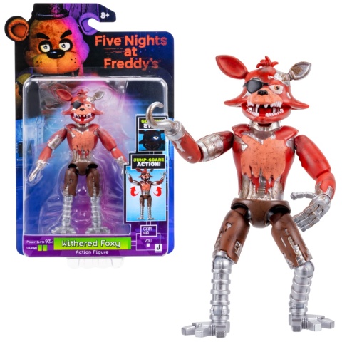 FNAF WITHERED FOXY figurka 12 cm ruchoma jump scare świecące oczy