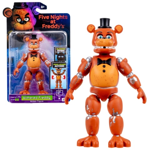 FNAF WITHERED FREDDY figurka 12 cm ruchoma jump scare świecące oczy
