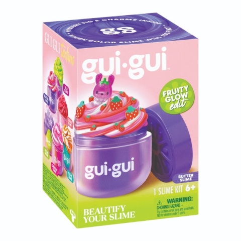 GUI GUI FRUITY GLOW Butter slime 1 szt figurka Truskawka zestaw kreatywny