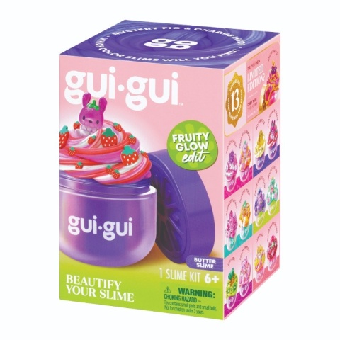 GUI GUI FRUITY GLOW Butter slime 1 szt figurka Truskawka zestaw kreatywny