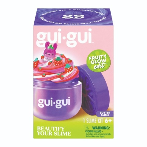 GUI GUI FRUITY GLOW Butter slime 1 szt figurka Truskawka zestaw kreatywny