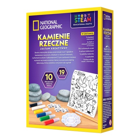 NATIONAL GEOGRAPHIC Kamienie rzeczne zestaw kreatywny malowanie 7 kamieni