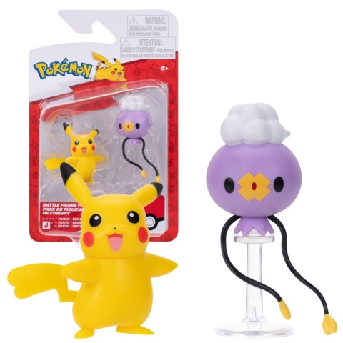 POKEMON PIKACHU DRIFLOON figurki 5 cm zestaw 2 szt Battle Figure