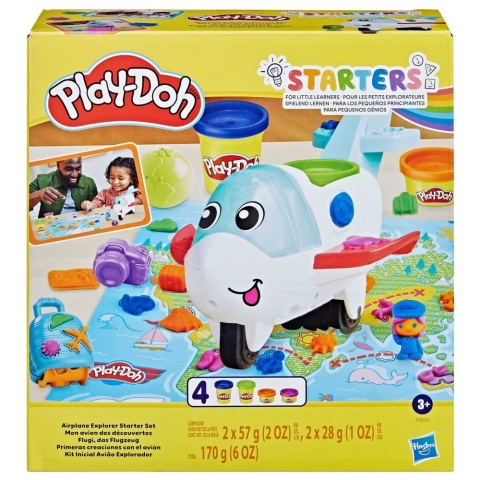 CIASTOLINA PLAY-DOH SAMOLOT ODKRYWCY zestaw kreatywny mapa świata 4 kolory