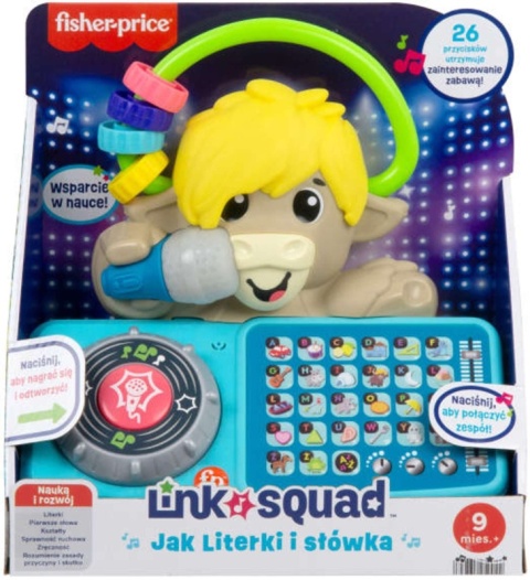 FISHER PRICE DJ JAK zabawka interaktywna edukacyjna literki słówka piosenki