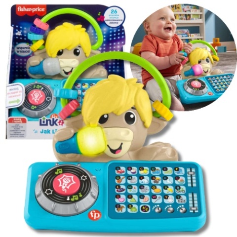 FISHER PRICE DJ JAK zabawka interaktywna edukacyjna literki słówka piosenki