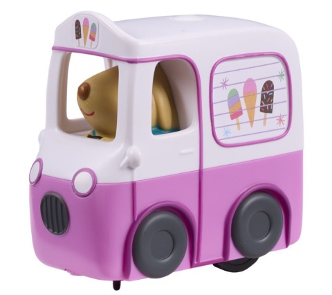 FURGONETKA ŚWINKA PEPPA z lodami Pana Labradora auto na baterie