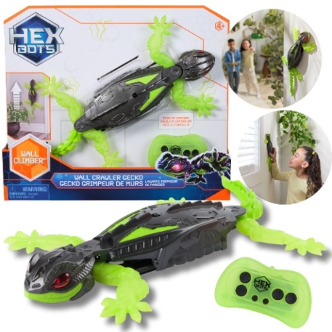 GEKON HEX BOTS Wall Crawler robot na pilota LED wspina się po ścianach