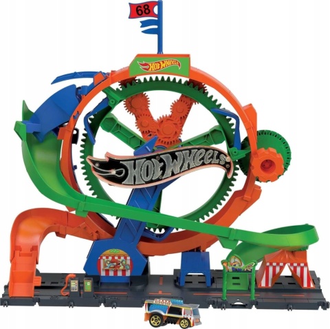 HOT WHEELS CITY DIABELSKI MŁYN tor samochodowy światła dźwięki autko