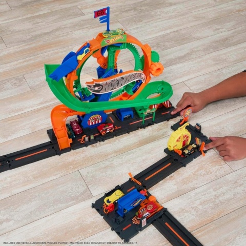 HOT WHEELS CITY DIABELSKI MŁYN tor samochodowy światła dźwięki autko