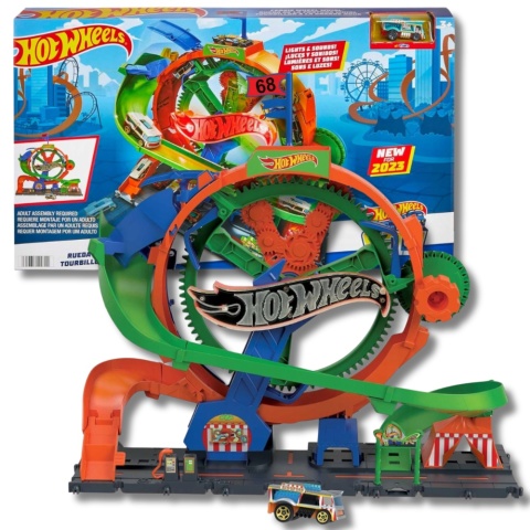 HOT WHEELS CITY DIABELSKI MŁYN tor samochodowy światła dźwięki autko