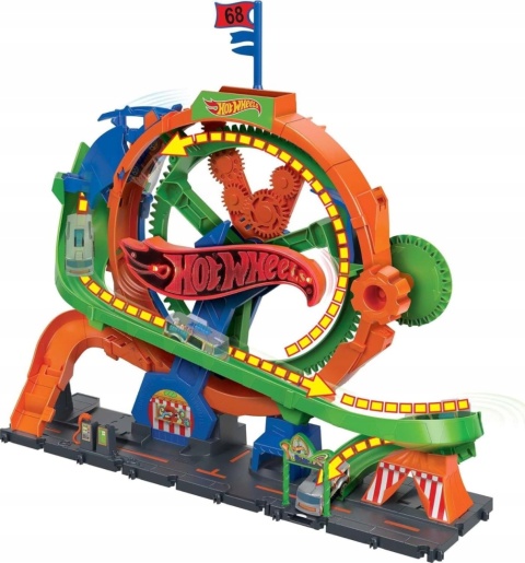 HOT WHEELS CITY DIABELSKI MŁYN tor samochodowy światła dźwięki autko