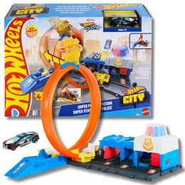 HOT WHEELS CITY POSTERUNEK POLICJI tor samochodowy pętla wyścigowa radiowóz