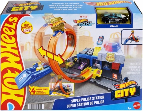 HOT WHEELS CITY POSTERUNEK POLICJI tor samochodowy pętla wyścigowa radiowóz