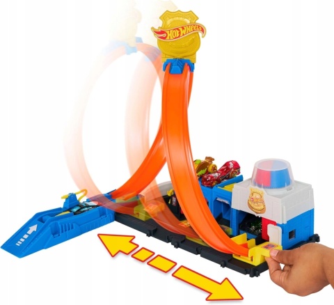 HOT WHEELS CITY POSTERUNEK POLICJI tor samochodowy pętla wyścigowa radiowóz