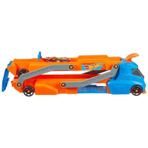 HOT WHEELS MIEJSKI TRANSPORTER autek 2w1 rozkładany tor wyrzutnia rampa