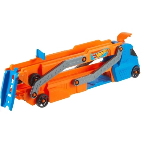 HOT WHEELS MIEJSKI TRANSPORTER autek 2w1 rozkładany tor wyrzutnia rampa