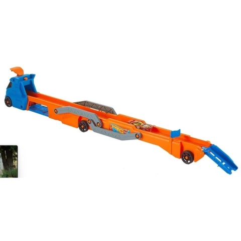 HOT WHEELS MIEJSKI TRANSPORTER autek 2w1 rozkładany tor wyrzutnia rampa