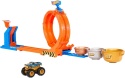 HOT WHEELS MONSTER TRUCKS tor wyścigowy Bigfoot pętla skok do trofeum