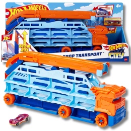 HOT WHEELS TRANSPORTER autek 2w1 rozkładany tor zjazdowy garaż na 20 aut