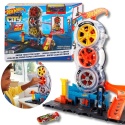 HOT WHEELS WARSZTAT OPON tor samochodowy garaż z windą i zjazdem Autko