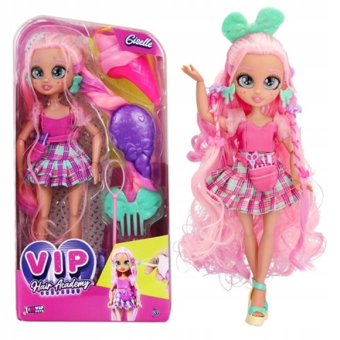 LALKA VIP PETS HAIR ACADEMY GISELLE długie włosy do stylizacji akcesoria