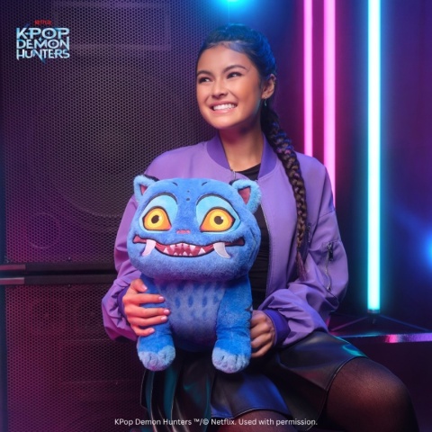 MASKOTKA DERPY K POP DEMON HUNTERS niebieski tygrys pluszak 30 cm