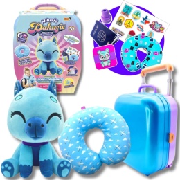 MILUSIE PAKUSIE W PODRÓŻY Azorek Odkrywca walizka pluszak poduszka puzzle