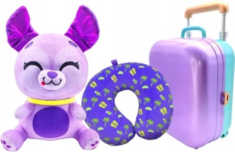 MILUSIE PAKUSIE W PODRÓŻY Lola Gwiazdeczka Walizka pluszak pieczątki puzzle