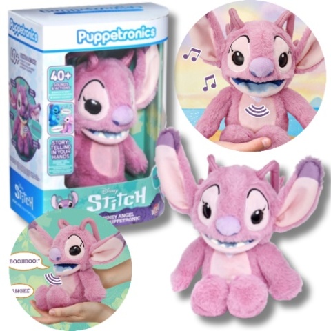 PACYNKA ANGEL LILO I STITCH interaktywna maskotka 21 cm ponad 40 dźwięków