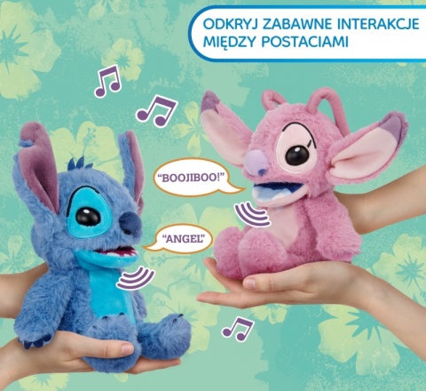 PACYNKA ANGEL LILO I STITCH interaktywna maskotka 21 cm ponad 40 dźwięków