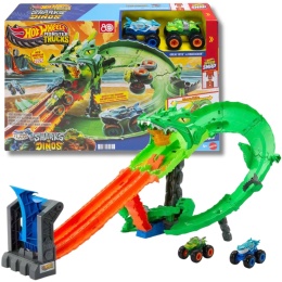 TOR HOT WHEELS MONSTER TRUCKS SMOCZY WYŚCIG 2 AUTKA GREAT BITE RAGEASAUR
