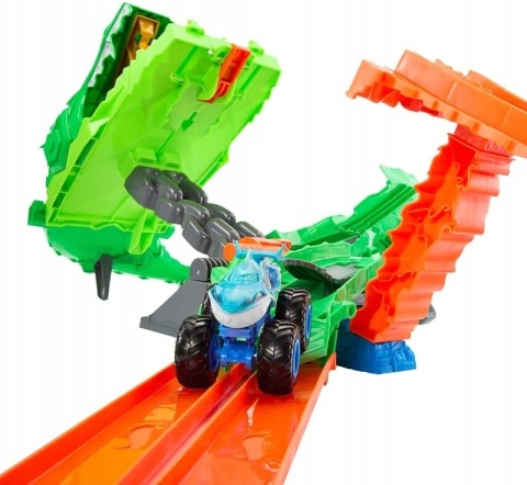 TOR HOT WHEELS MONSTER TRUCKS SMOCZY WYŚCIG 2 AUTKA GREAT BITE RAGEASAUR