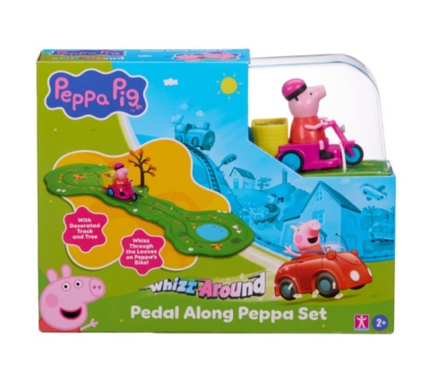 Zestaw ŚWINKA PEPPA rowerek z figurką i trasą zestaw akcesoria dla dzieci